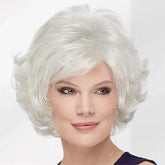 Short gray wavy wig - Heat resistant synthetic fiber, modern style, and lasting comfort. Ideal for all occasions - Anellace